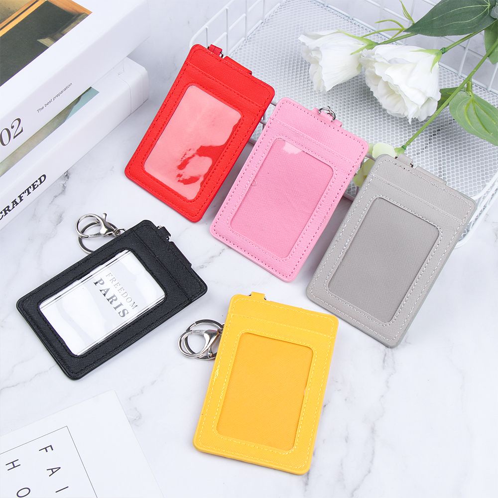 Ví đựng thẻ ID/ thẻ ngân hàng bằng da PU kèm móc khóa