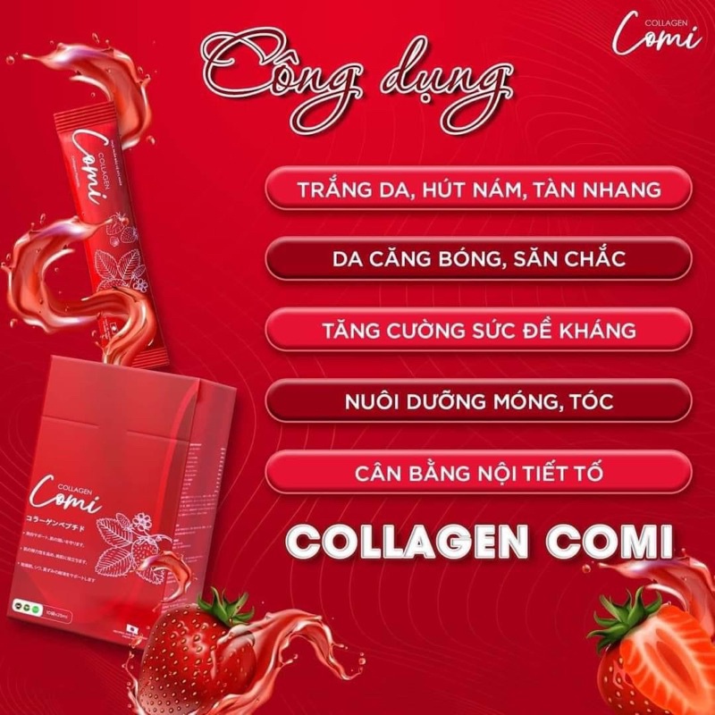 Sỉ Combo 5h- 10h collagen Comi hút nám trắng da Nhật Bản tặng 10h nạ ngủ