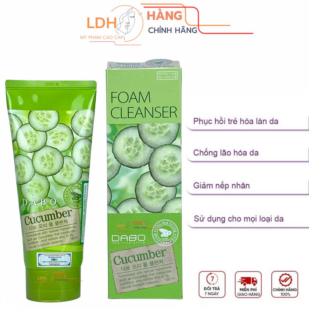 Sữa Rửa Mặt Dưa Leo Trắng Mịn Da Dabo Cucumber Foam Cleanser Hàn Quốc 180ml