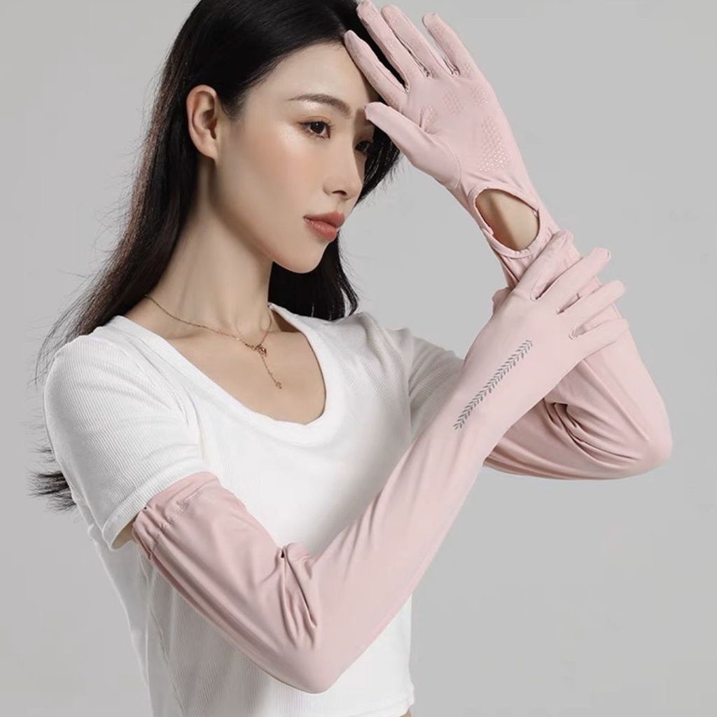 Găng Tay Dài 60CM Mềm Mại Thoáng Khí Chống Tia UV Chống Nắng Dùng Khi Lái Xe Ngoài Trời Cho Nữ