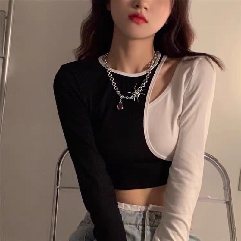 ÁO CROPTOP MIX MÀU TÔN DÁNG | BigBuy360 - bigbuy360.vn