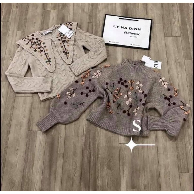 Áo len thêu hoa Zara tuồn