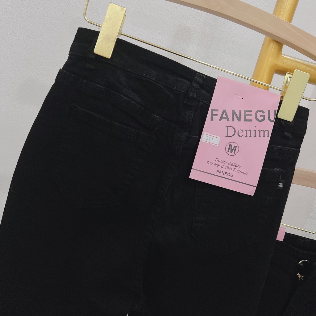 Quần jean loe trơn chất co dãn thoải mái quần cạp cao cực tôn dáng