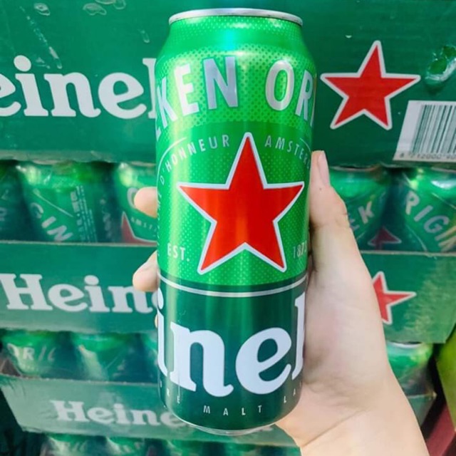 ia Heineken lon 500ml - Thùng 24 lon Bia HEINEKEN Hà Lan date 4/2020