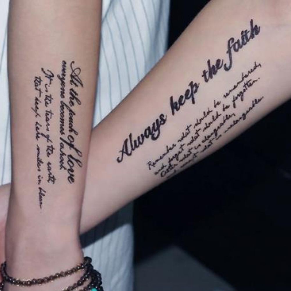 Hình Xăm Dán Tạm Thời Hình Chữ Tiếng Anh Có Thể Tháo Rời Chống Nước