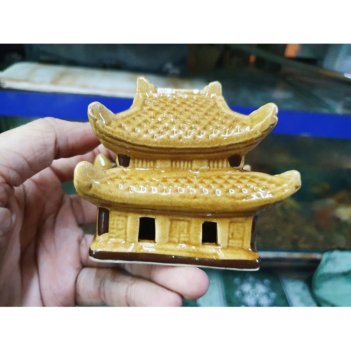 CHÙA TRÁNG MEN TRANG TRÍ HỒ CÁ NON BỘ 6X4X7CM