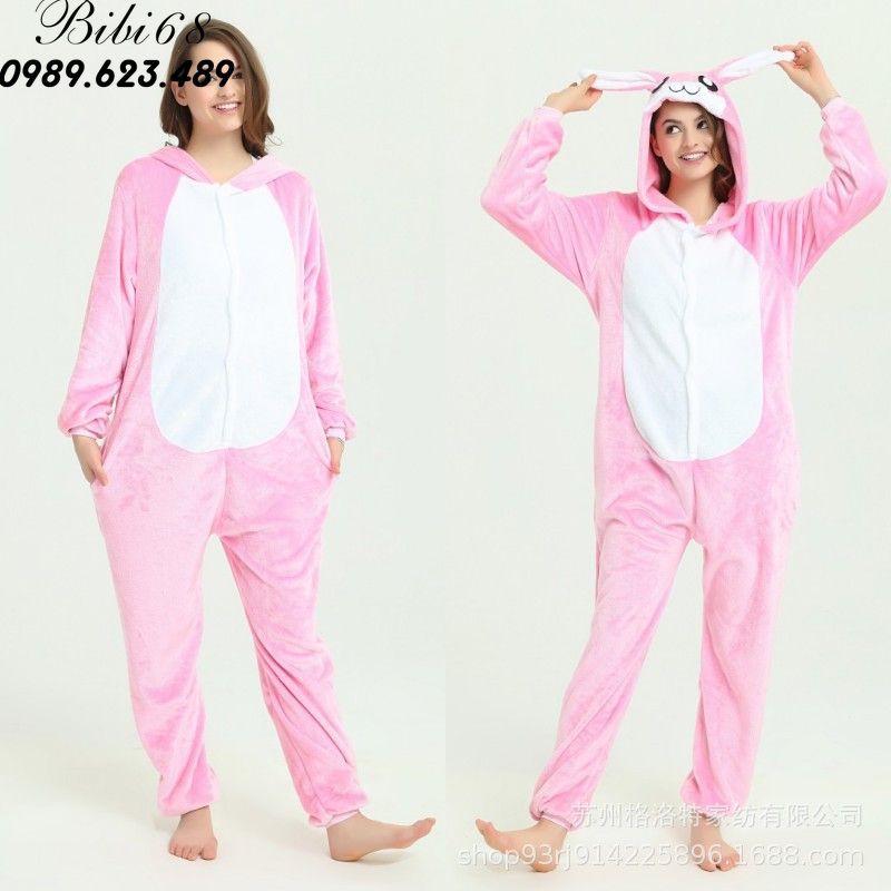 [mã BLUE5 giảm 5k] Bộ Đồ hình thú liền thân lông mịn Pijama dành Cho Người Lớn và Trẻ Em Hoạt Hình Cosplay