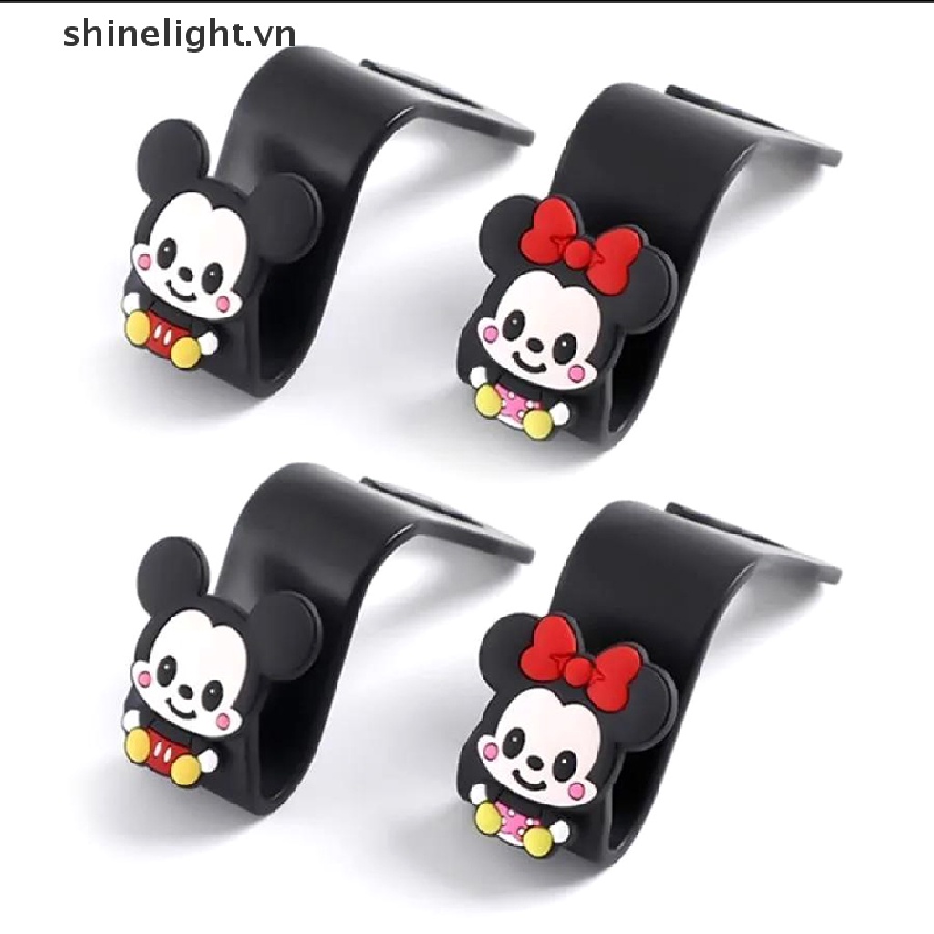Set 4 Móc Treo Đồ Gắn Sau Ghế Xe Hơi Họa Tiết Hoạt Hình Sáng Tạo