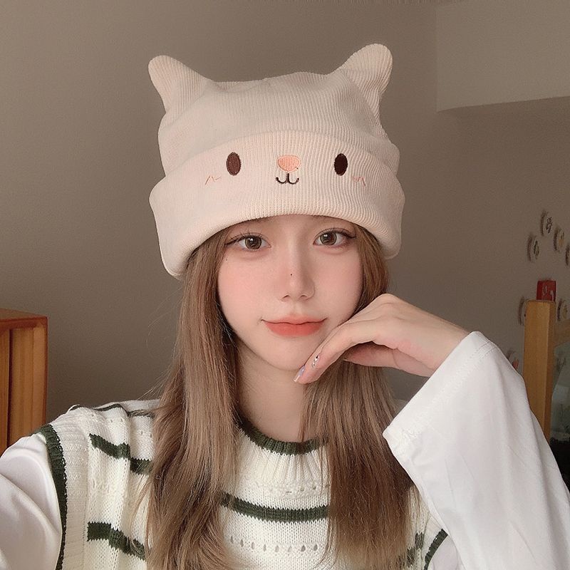 Mũ Len Tai Mèo Dễ Thương Cho Nữ