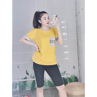 Set đồ bộ nữ, quần lửng thun cotton co giãn tốt. Đồ bộ nữ, đồ mặc nhà đẹp dễ thương