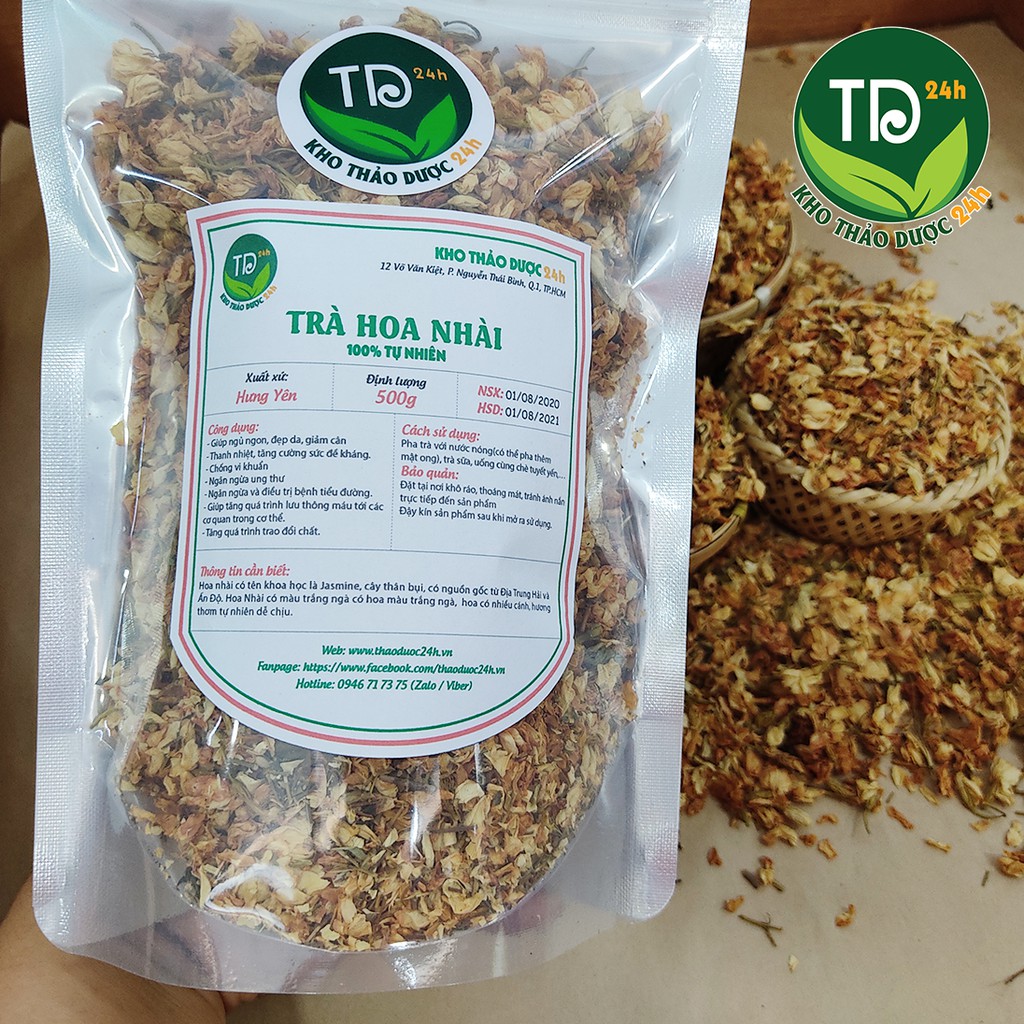 [1kg] Trà hoa nhài Hưng Yên, hàng loại 1, cực đẹp, dùng pha trà, giúp an thần, ngủ ngon, đẹp da | Kho thảo dược 24h