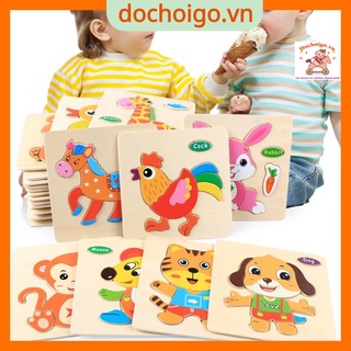 Combo 5 tranh ghép gỗ 3d, đồ chơi xếp hình phát triển trí tuệ cho bé dochoigo.vn