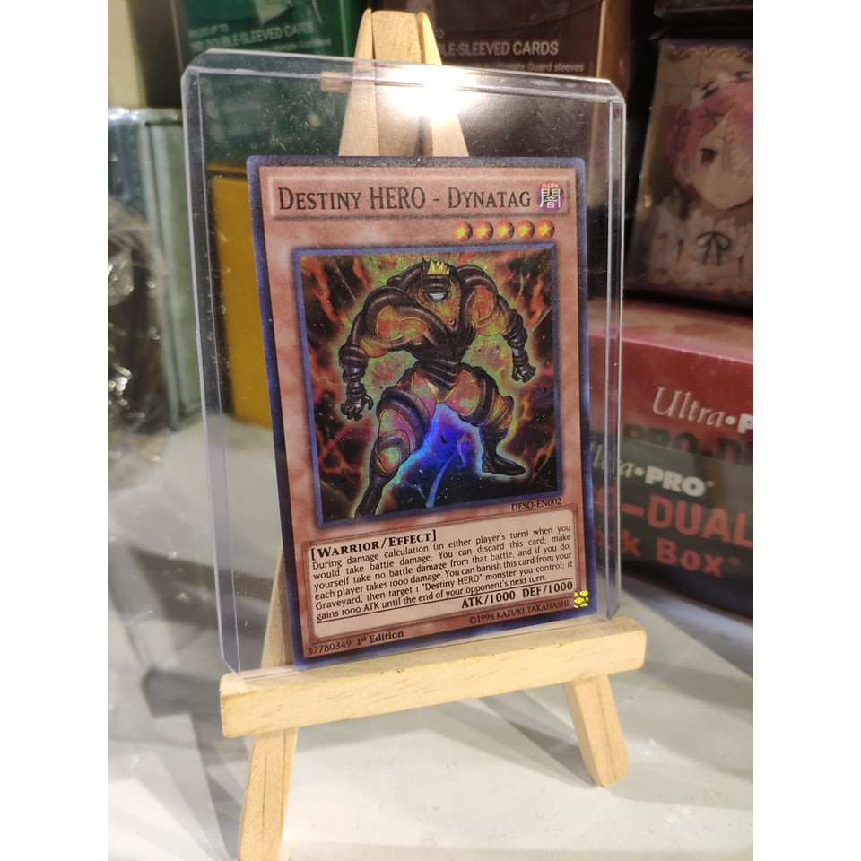 Lá bài thẻ bài Yugioh Destiny HERO Dynatag - Super Rare - Tặng bọc bài nhựa bảo quản