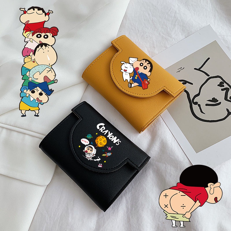 Ví Ngắn Đựng Thẻ / Tiền Xu In Hình Cậu Bé Bút Chì Shin-chan Dễ Thương Cho Nam Và Nữ