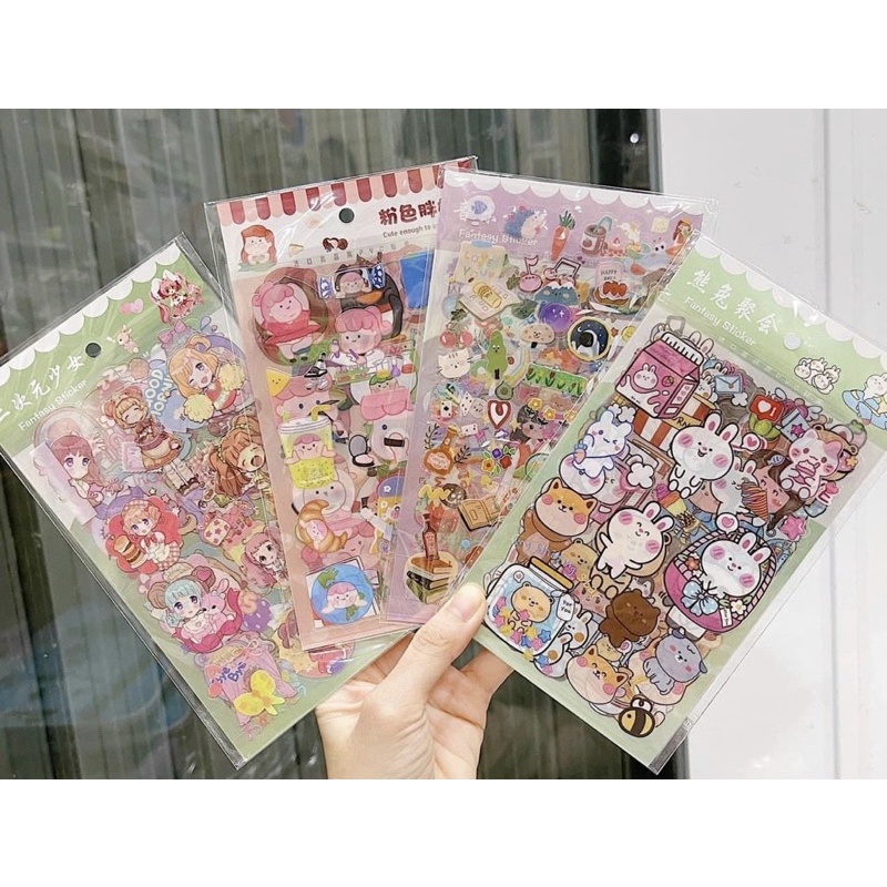 Sticker 6 tấm trong suốt