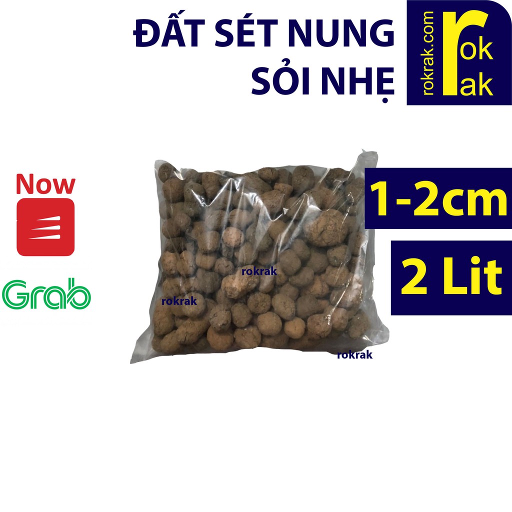 ĐẤT SÉT NUNG 2LIT Sỏi Nhẹ Gía Thể Trồng Cây, aquaponic