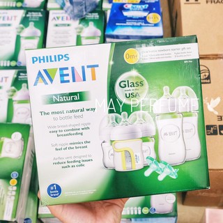 Set 5 Bình sữa thủy tinh Philips Avent Natural núm xoắn 120ml - 240ml