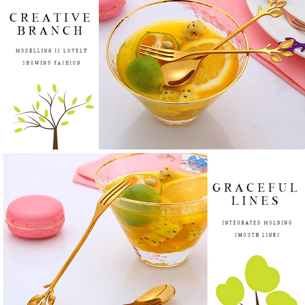 Leaf creative spoon / fork stainless steel coffee spoon [EXO1]