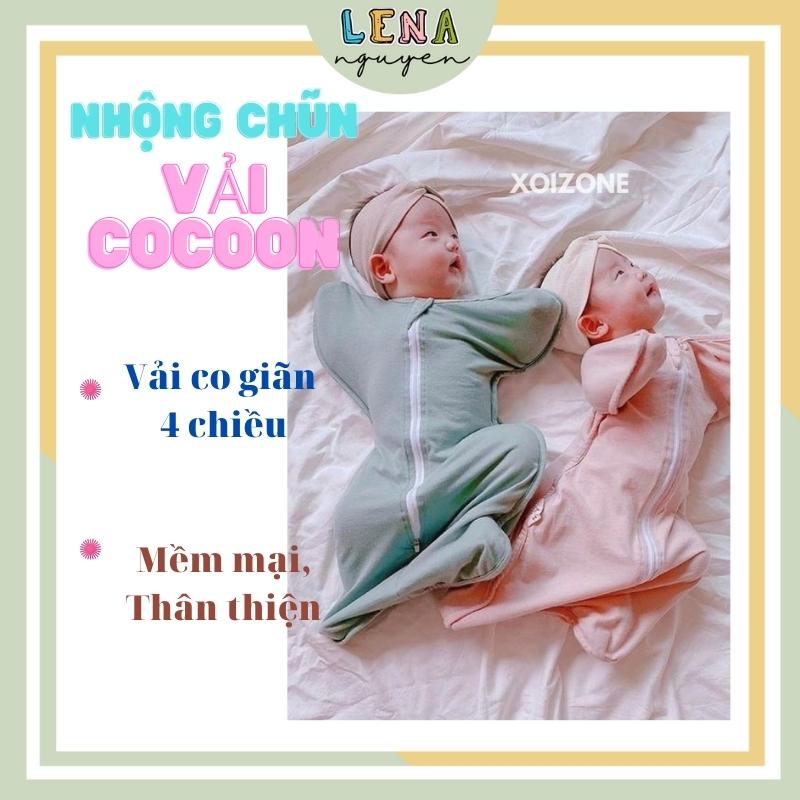 SALE Nhộng chũn cho bé ngủ ngon sử dụng vải cocoon mẫu nhộng ngủ Love to Dream nhộng mở tay rộng chân sợi tre