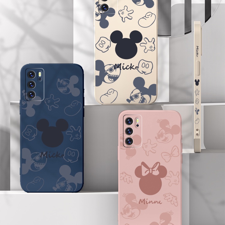 DISNEY Ốp Điện Thoại Silicon Hình Mickey Minnie Có Dây Đeo Sang Trọng Cho iphone 11 12 13 pro max xr 7 8 plus 2020