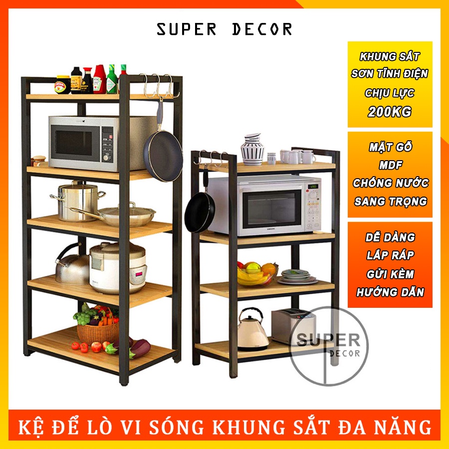 Kệ Để Lò Vi Sóng, Lắp ráp thông minh, thép không gỉ sơn tĩnh điện, kệ lò vi sóng chịu lực tốt rộng 50- 60cm sâu 30- 40cm