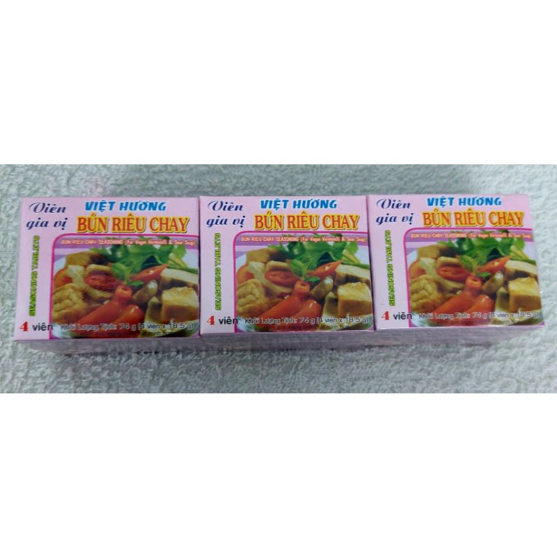 gia vị bún riêu chay việt hương 74 gam (1 lốc 6 hộp)