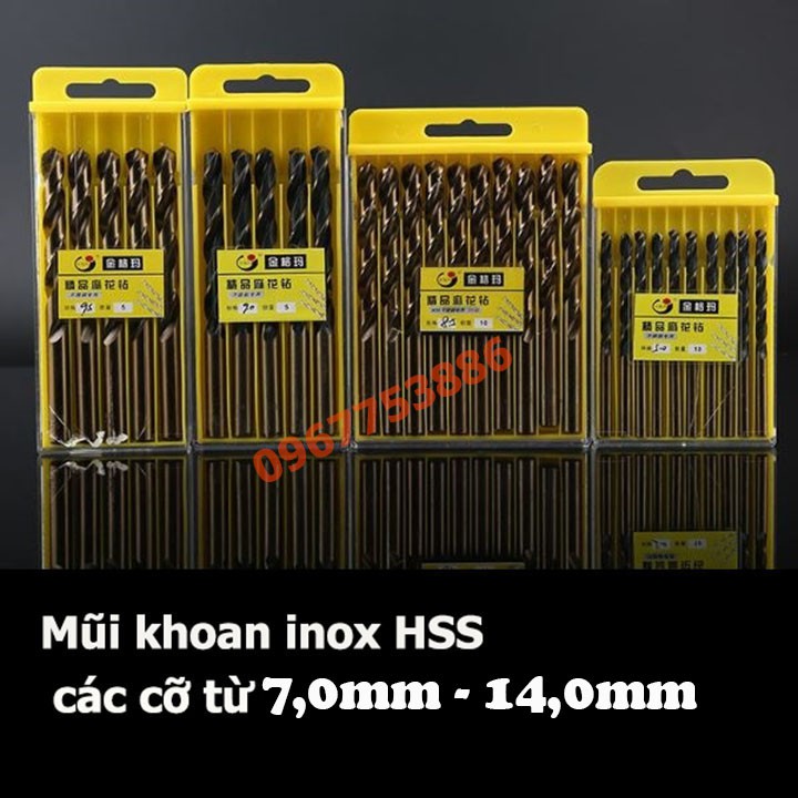 mũi khoan inox size to