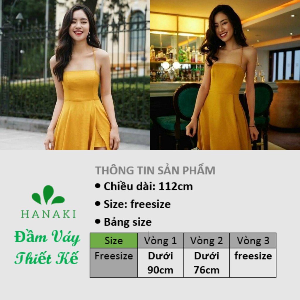 Đầm Nữ Đầm Maxi Thiết Kế Xẻ Tà Dây Đan Lưng Xinh Lung Linh Hanaki HNK310