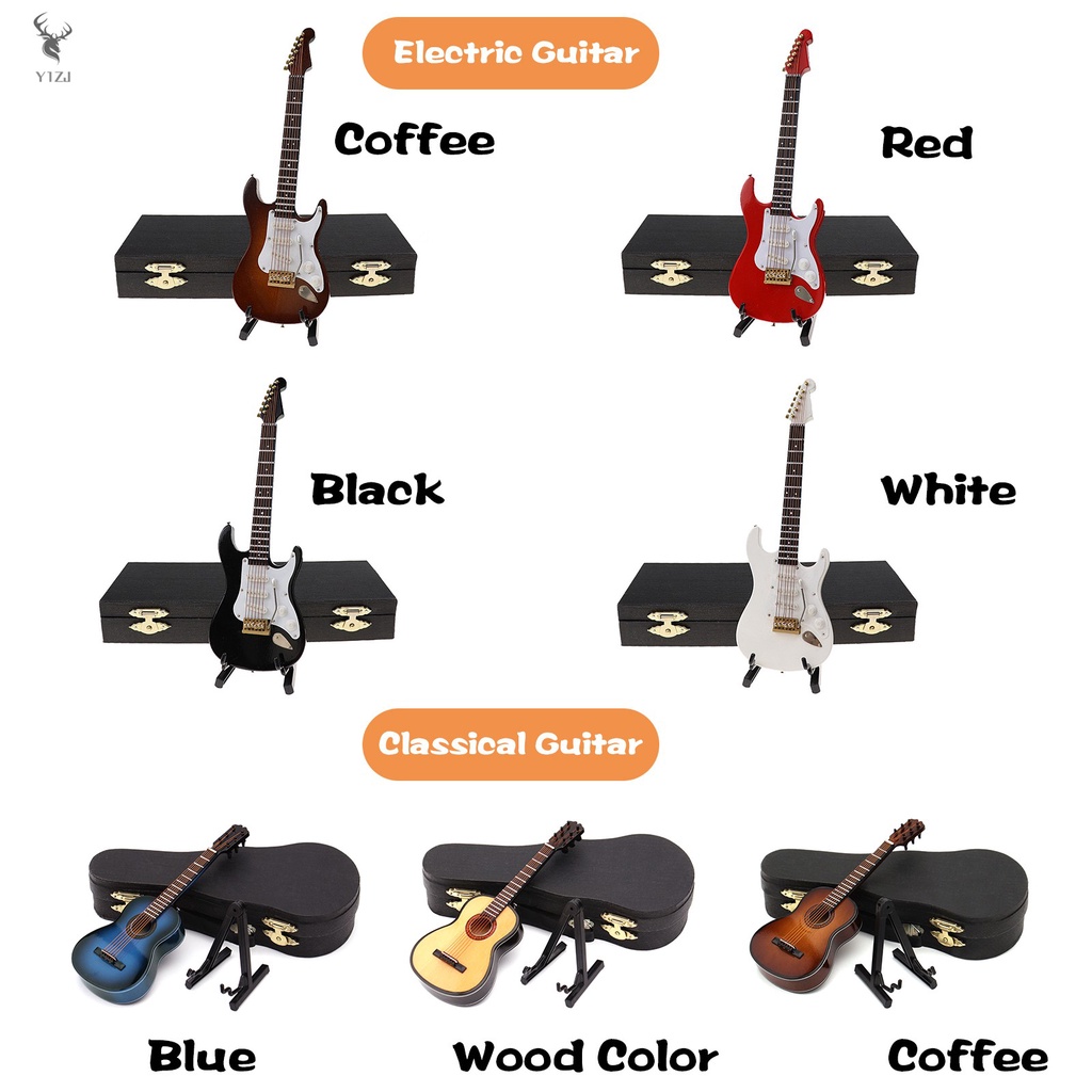 COD& Ornamental Miniature Replica Guitars Mini Classical Guitar/Electric Guitar Model Holiday Ornament