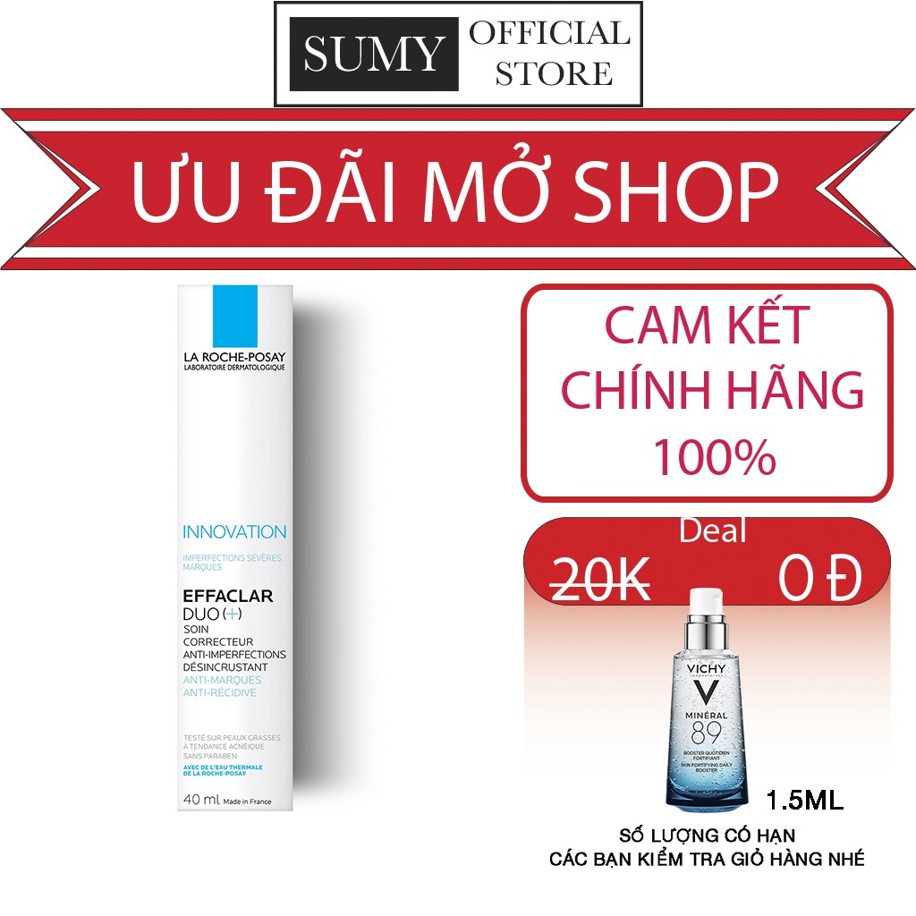 La Roche Posay Effaclar Duo Kem Dưỡng Giảm Mụn Ngừa Thâm Thông Thoáng Lỗ Chân Lông - SUMY