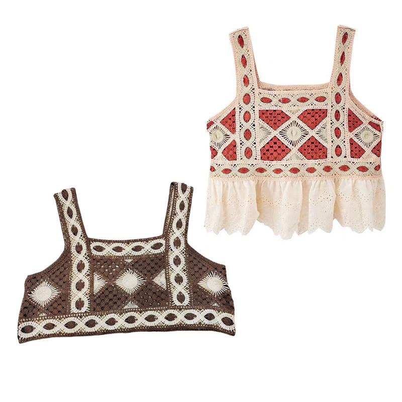 Áo Lửng Không Tay Thêu Họa Tiết Dễ Thương Phong Cách Nhật Bản Thời Trang Mùa Hè Cho Nữ