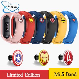 Dây Đeo Silicon Trang Trí Họa Tiết Marvel Avengers Hoạt Hình Cho Đồng Hồ Thông Minh Xiaomi Mi Band 5 Phiên Bản Giới Hạn
