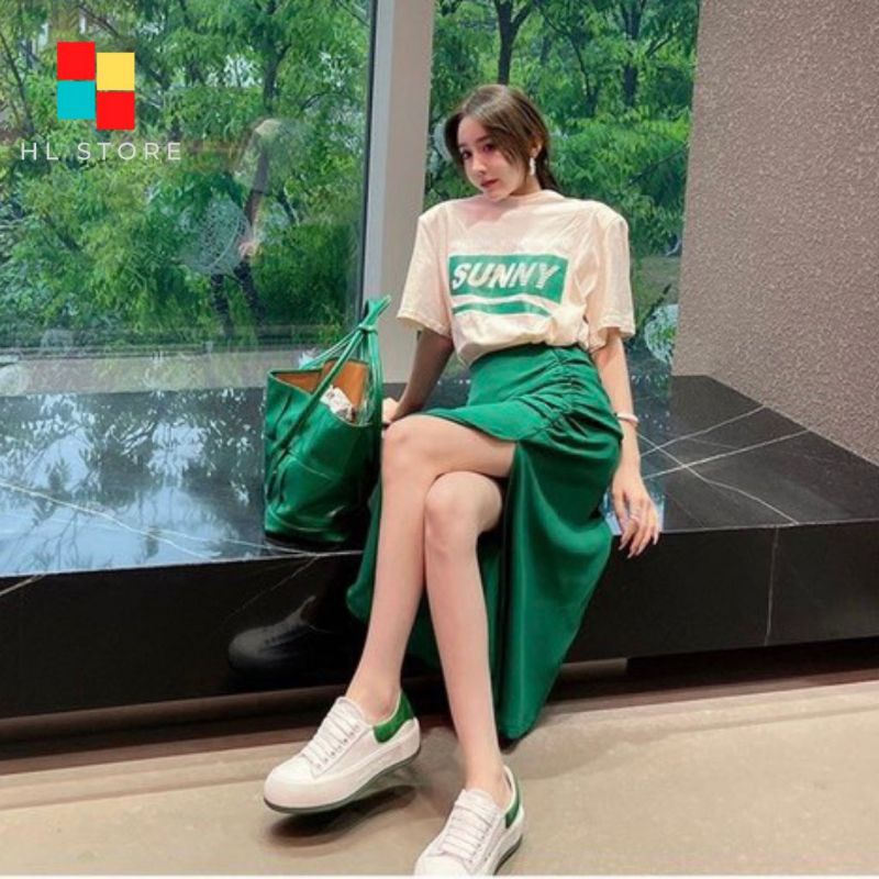 BIGSIZE SET CHỮ SUNNY VÀ CHÂN VÁY RÚT