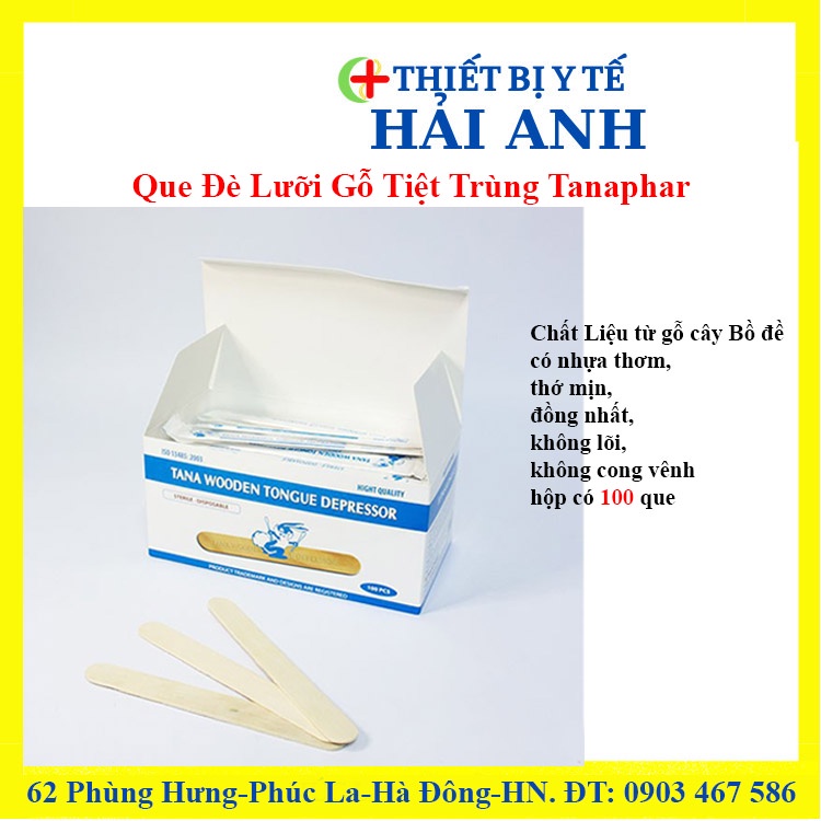 Que Đè Lưỡi Gỗ Tiệt Trùng Tanaphar Hộp 100 Que