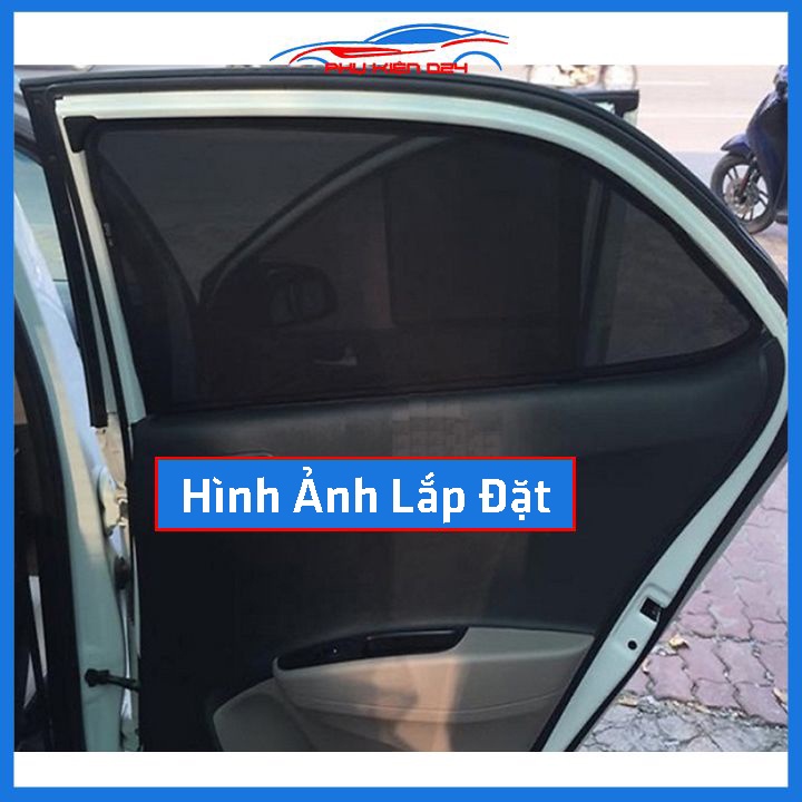 Bộ 4 rèm chắn nắng nam châm Hyundai i10 Sedan 2014-2015-2016-2017-2018-2019 khung cố định chống tia UV