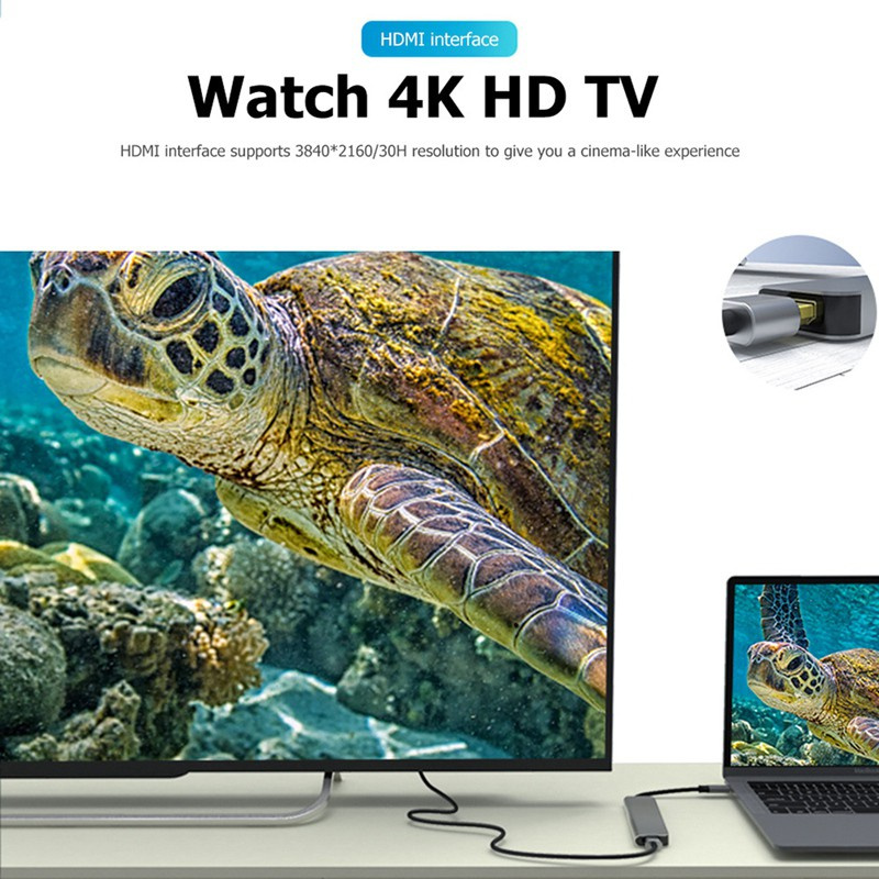 Trạm Kết Nối Type C Sang Hdmi 4k, 5 Trong 1 Cho Laptop | BigBuy360 - bigbuy360.vn