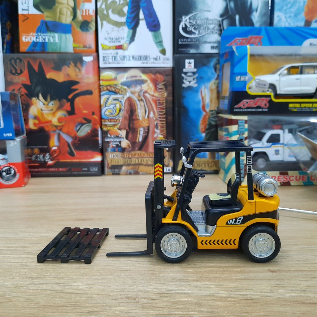 Xe nâng mini đồ chơi trẻ em có âm thanh và đèn xe chạy bằng cót