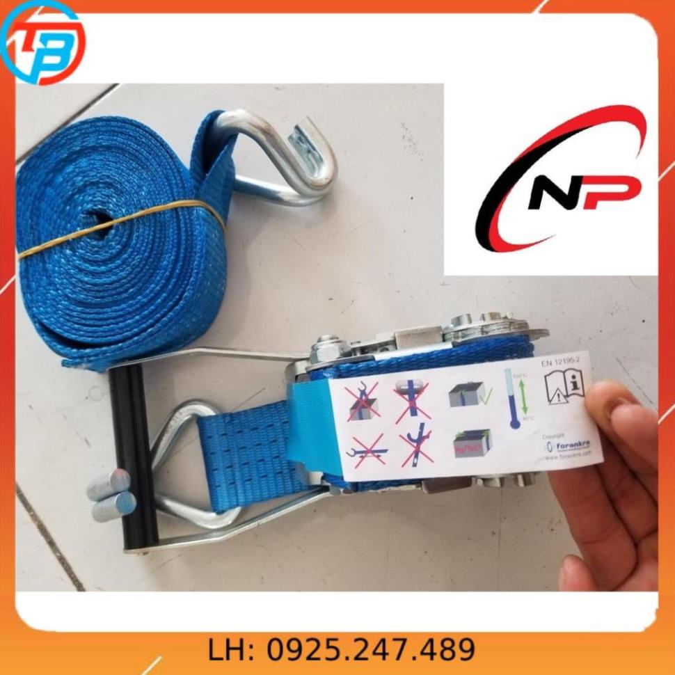 Dây chằng hàng tăng đơ bản 50mm 4 Mét tải trọng 4000kg (4 Tấn) màu xanh(hàng hiếm) KIMKHINHATPHAT