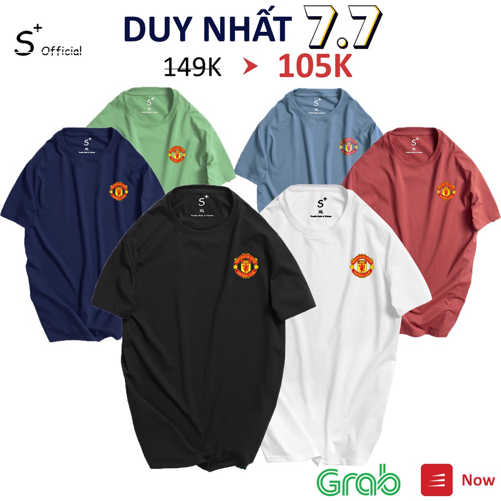 Áo phông nam tay ngắn thun nam cổ tròn SPLUS vải Cotton co giãn,dày dặn in hình logo MU form regular fit ATMU1 | BigBuy360 - bigbuy360.vn