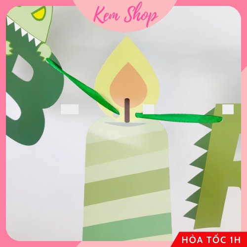 Dây Chữ Happy Birthday Chủ Đề Khủng Long Trang Trí Sinh Nhật Cho Bé - Kem Shop K14