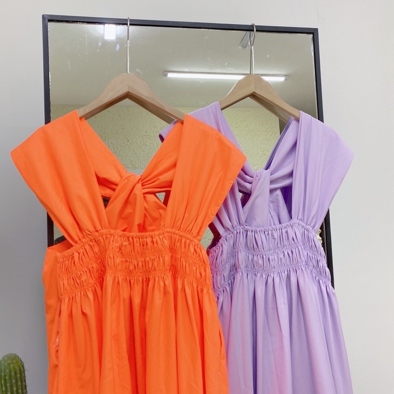 Váy maxi chéo ngực 2 màu