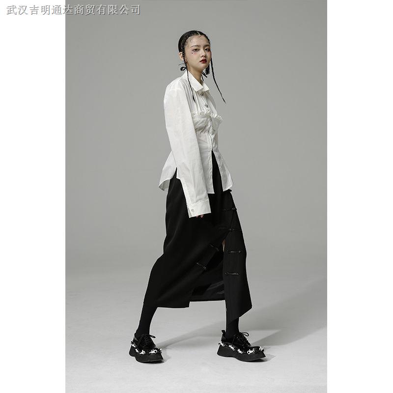 Chân váy chữ A lưng cao xẻ tà thời trang thu đông cho nữ