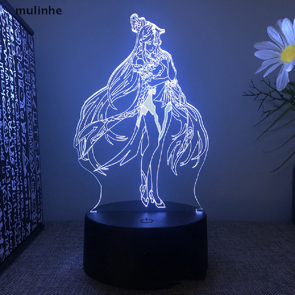 Mulinhe Genshin Đèn LED 3D 7 Màu Hình Nhân Vật Truyện Tranh shome Trang Trí Phòng Ngủ vn