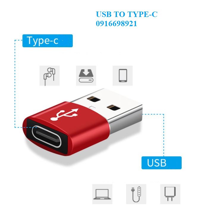 Thiết bị chuyển đổi từ đầu cắm JACK USB sang cổng cắm USB - Type C