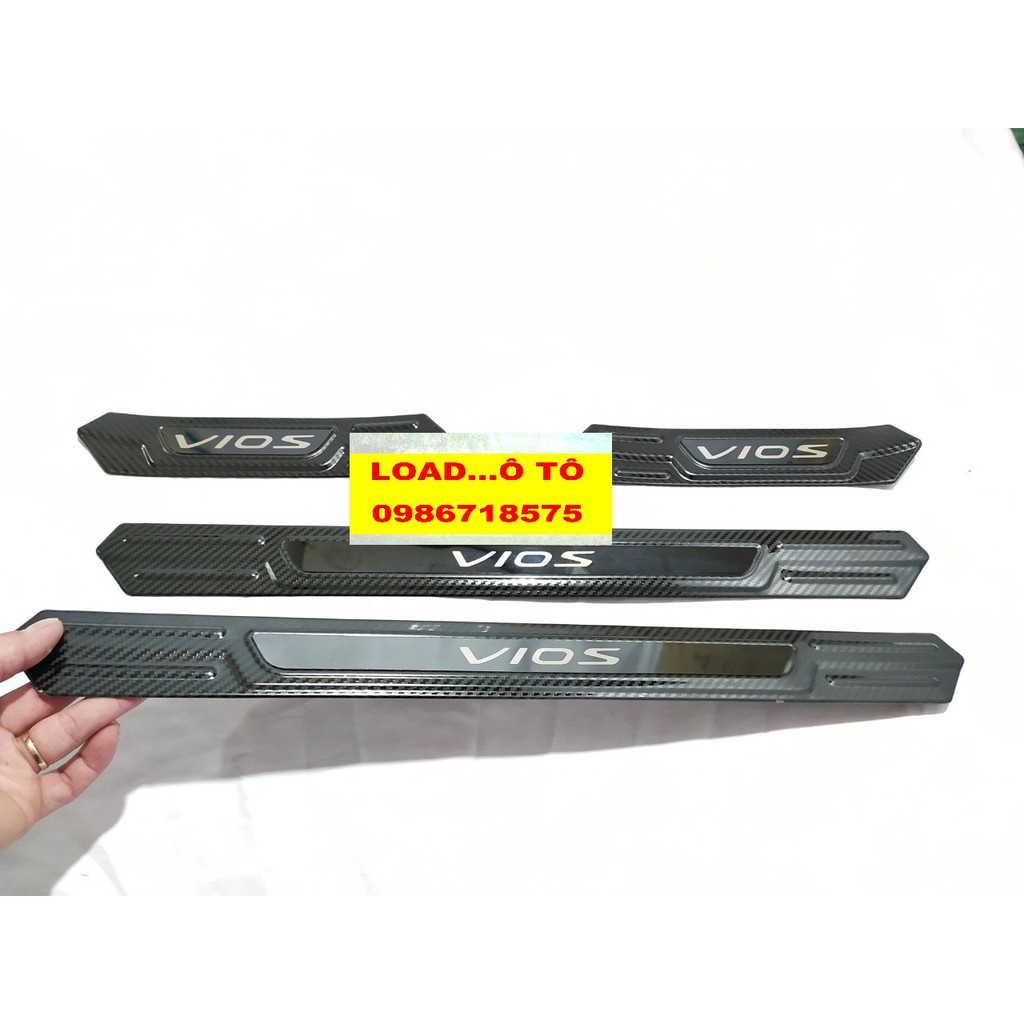Ốp Bậc Chân, Nẹp Bước Chân Bên Ngoài Xe Toyota Vios 2022-2019 Mẫu Carbon Cao Cấp Nhất Thị Trường
