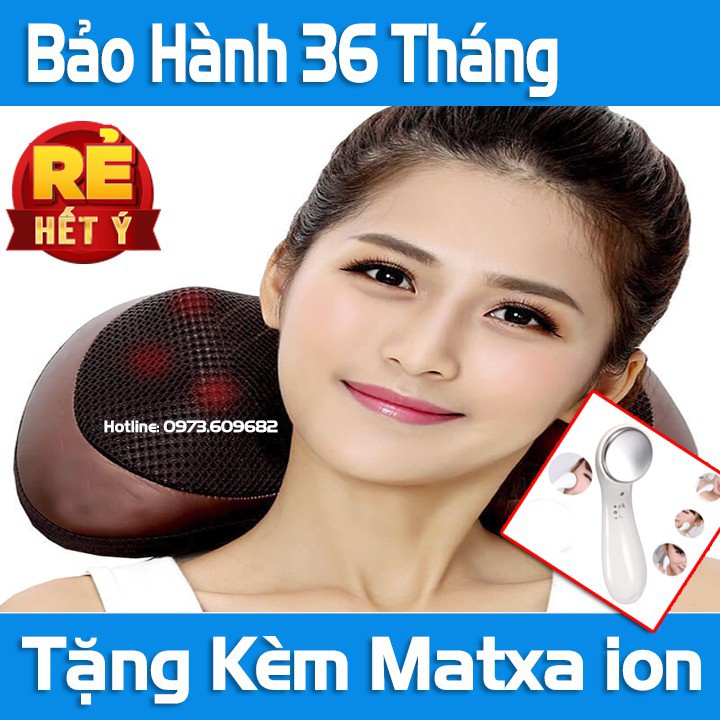 GỐI MASSAGE 8 BI HỒNG NGOẠI TRỊ LIỆU ĐAU MỎI VAI GÁY