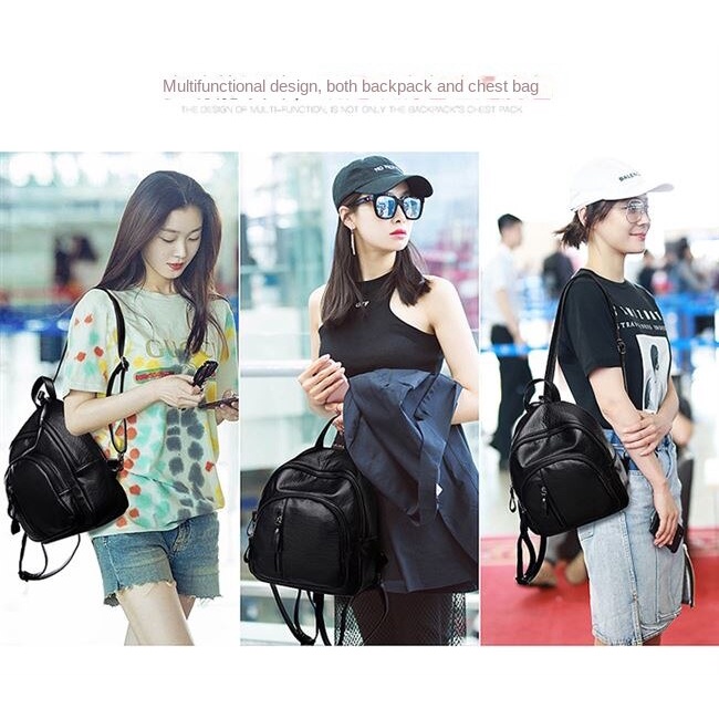 Ba Lô Da Mềm Mini Đơn Giản Thời Trang Phong Cách Hàn Quốc Cho Nữ