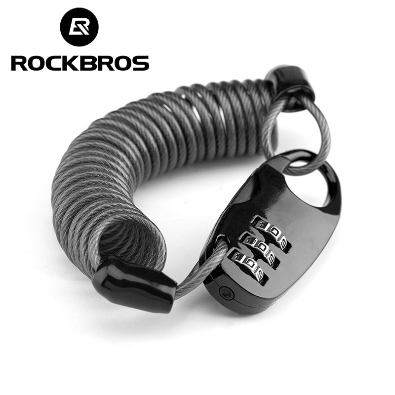 Ổ khóa mật mã ROCKBROS bằng hợp kim kẽm chống trộm mini trọng lượng nhẹ cho mũ bảo hi