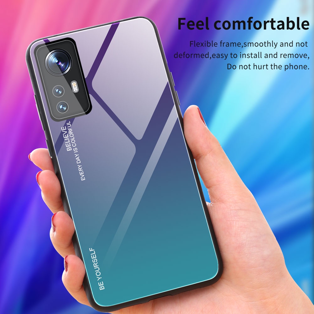 Ốp Điện Thoại Kính Cường Lực Màu Gradient Cho Xiaomi 12T 12 12S Ultra 12X 11T 10T Pro 10S 11 Lite 5G