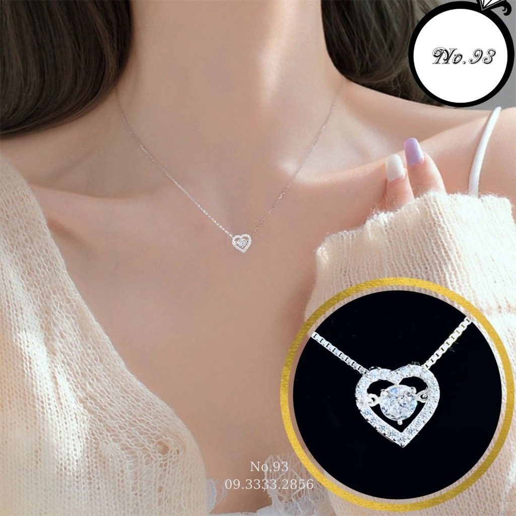 Dây chuyền bạc 💍 vòng cổ Bạc Ý 925 cho nữ mặt trái tim trang sức cao cấp No.93 Jewelry
